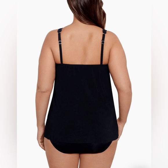 New Miraclesuit Plus Size Mirage Tankini Top in Black - Picture 3 of 11
